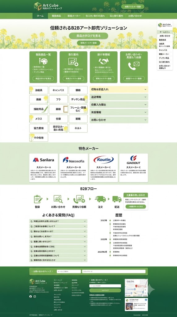 卸売業サイトのサンプル画像