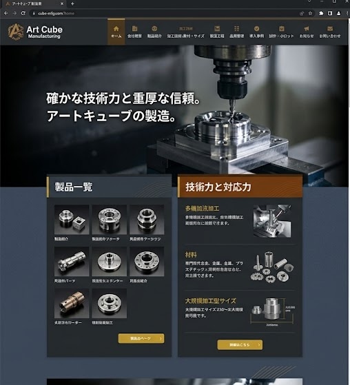 製造業サイトのサンプル画像