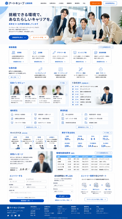 企業採用サイトのサンプル画像