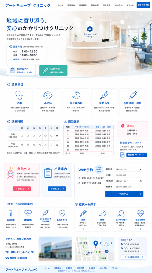 クリニックサイトのPC・スマホ表示イメージ
